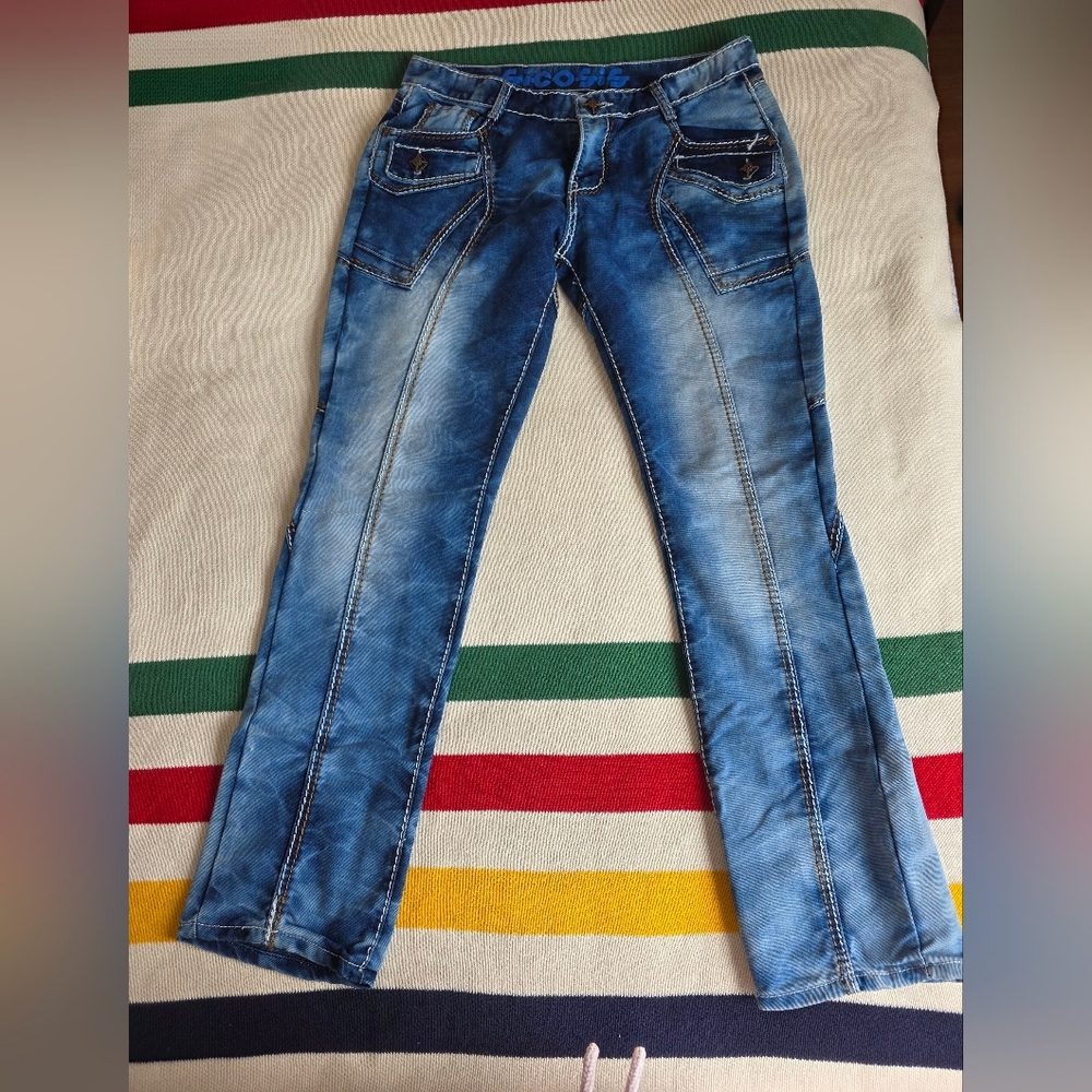 SICOSIS Vintage Pannelled Designer Streetwear Unisex Jeans Size 34